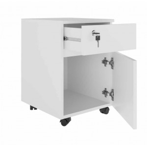 Noptiera cu sertar si usa White