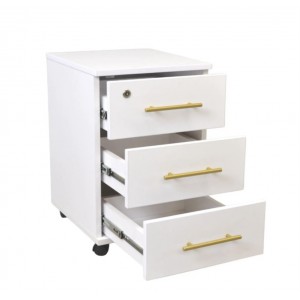 Noptiera cu 3 sertare White/Gold